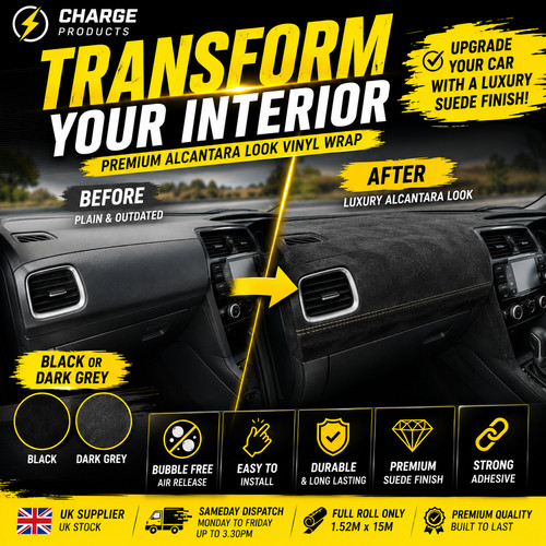 Grey black alcantara - or,