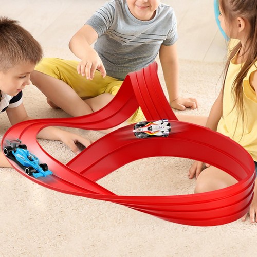 Flexible race car track set - race,