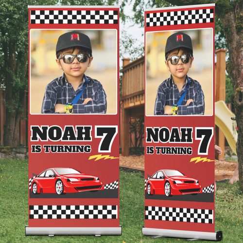 Birthday race car retractable - race,